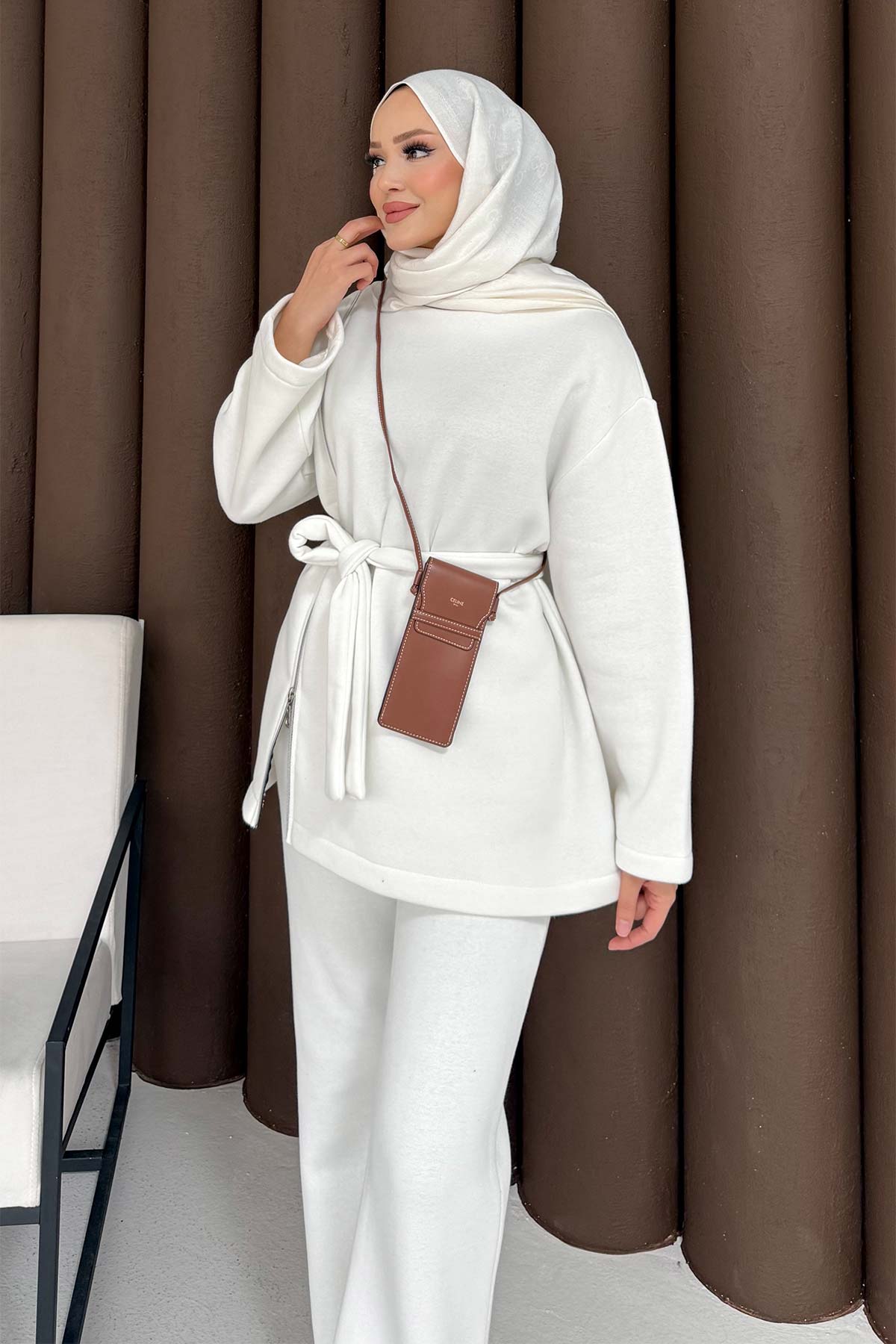 Fermuar Detaylı Üç İplik Takım 76-5503