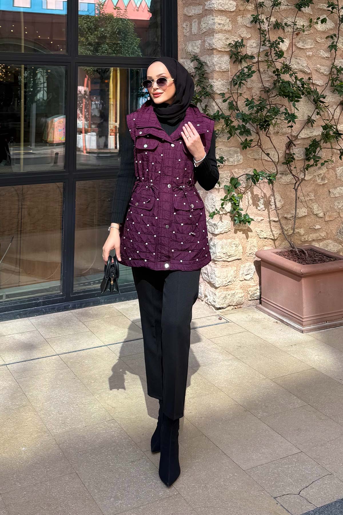 Taşlı Kapitone Yelek 32-2502