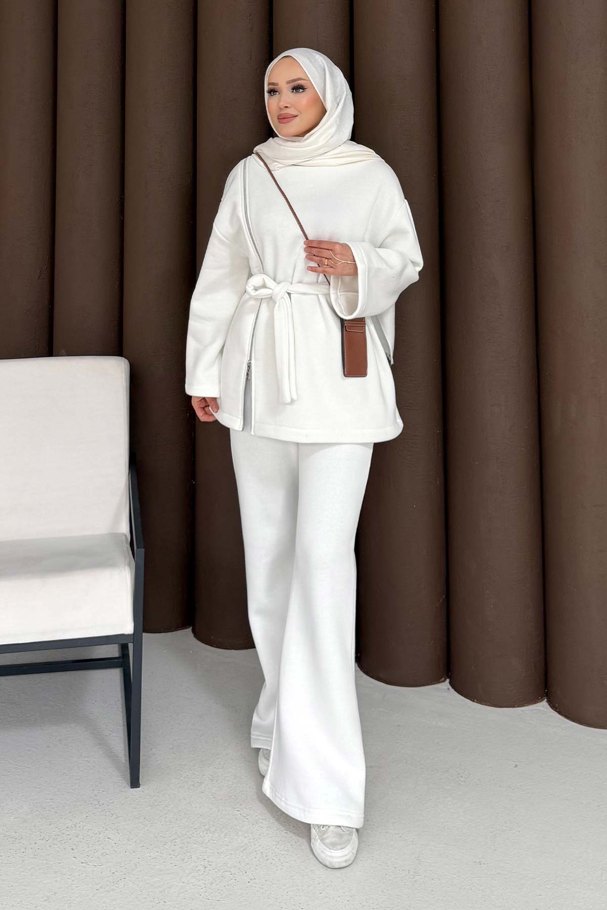 Fermuar Detaylı Üç İplik Takım 76-5503