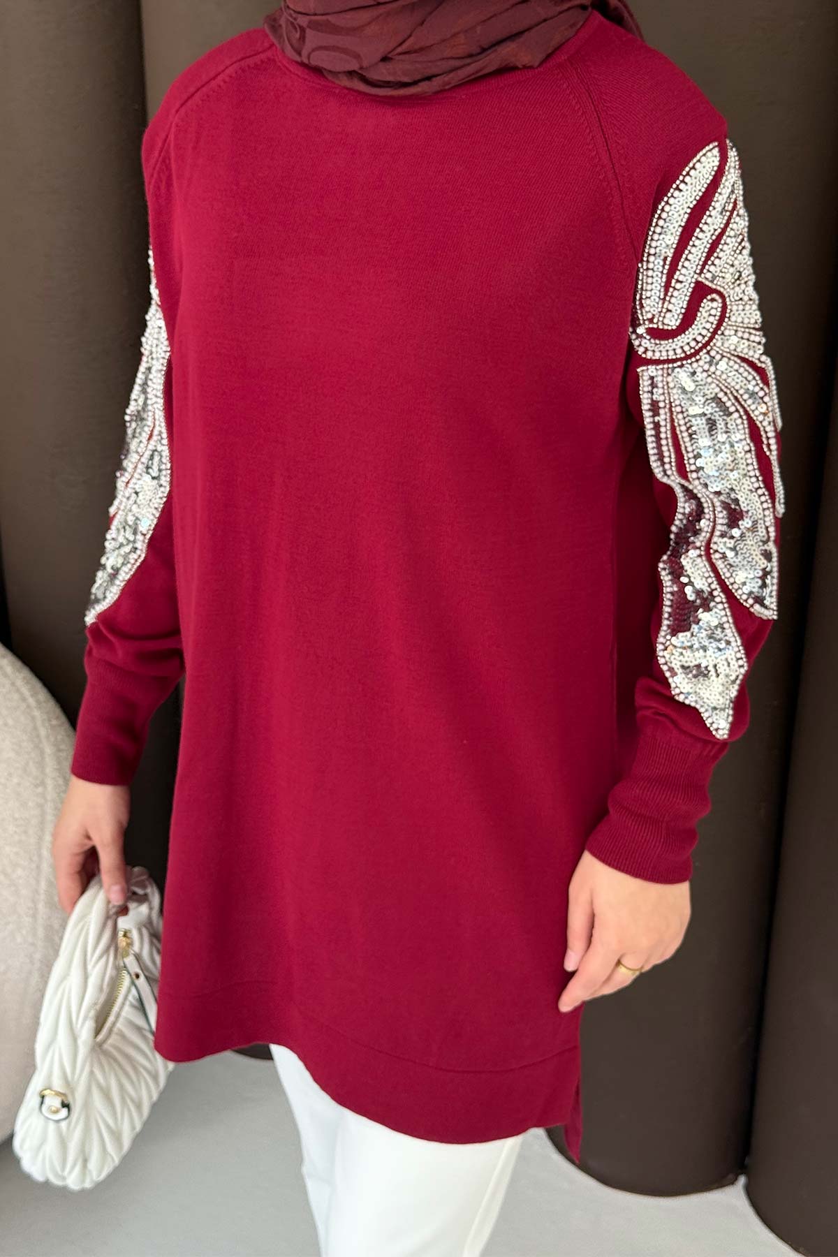 Taşlı Triko Tunik 70-2494