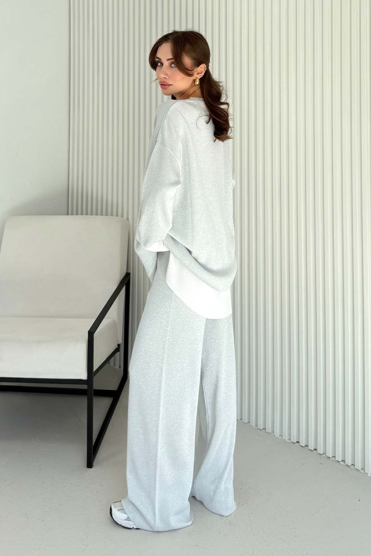 Simli Düğmeli Triko Takım 70-2519