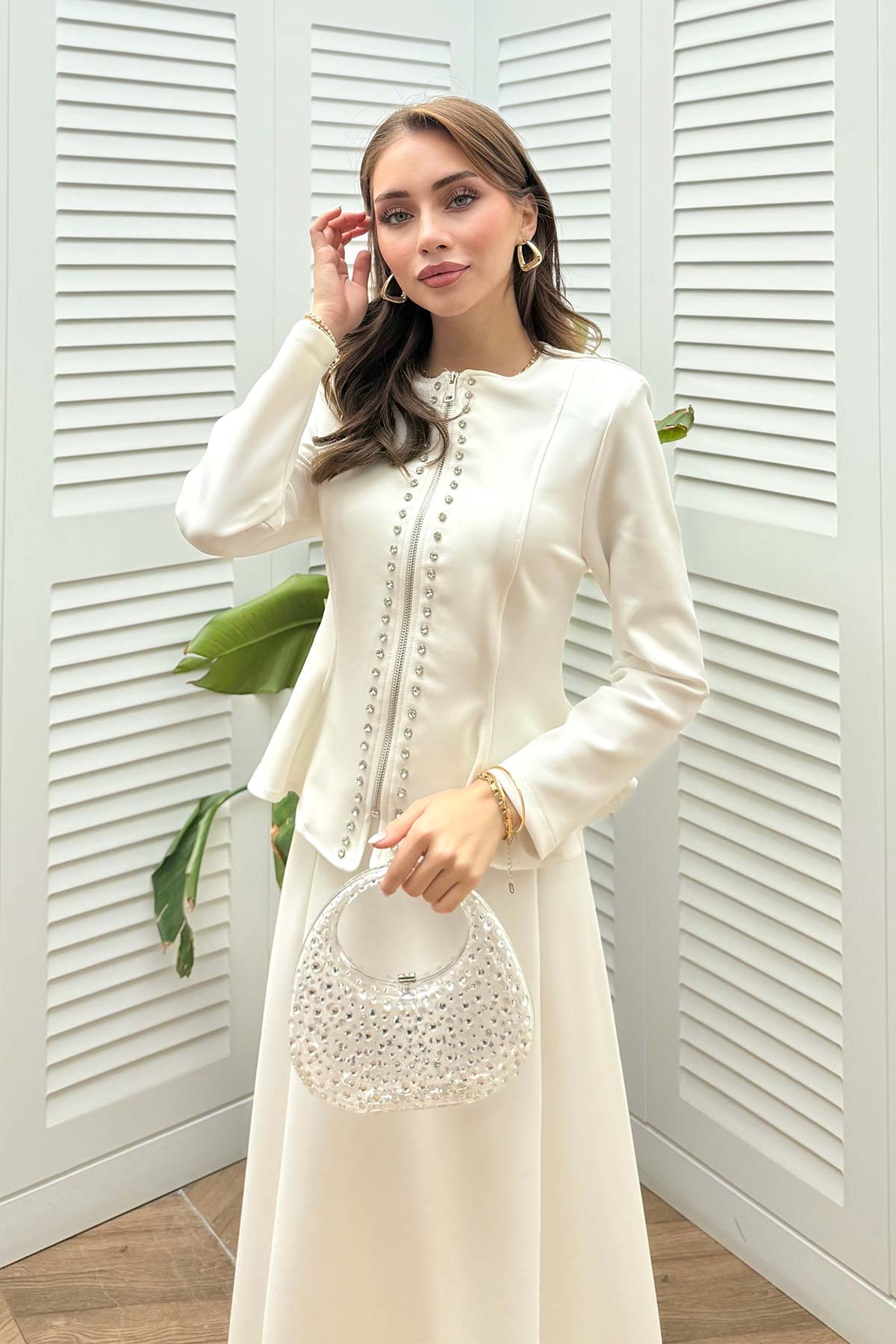 Scuba Taşlı Etekli Takım 32-3730