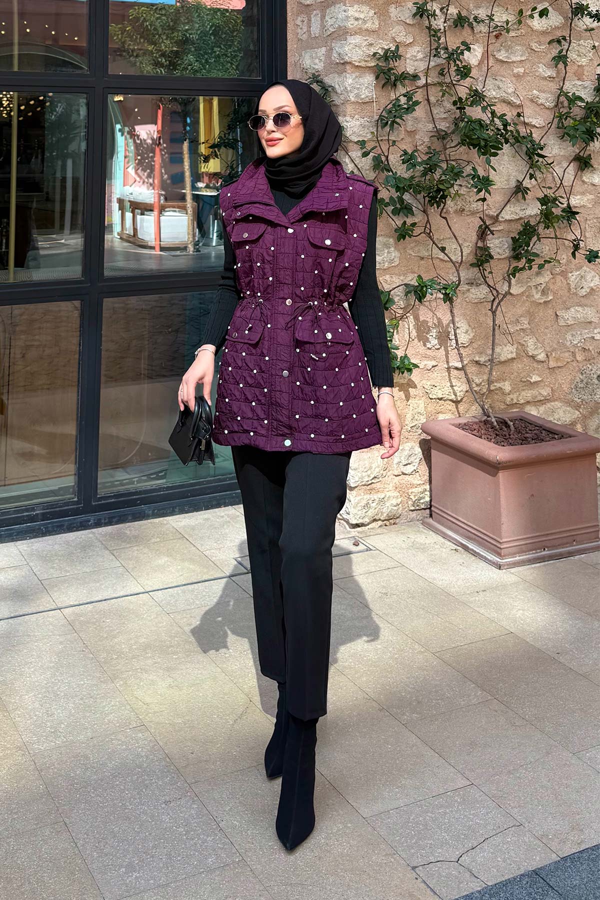 Taşlı Kapitone Yelek 32-2502