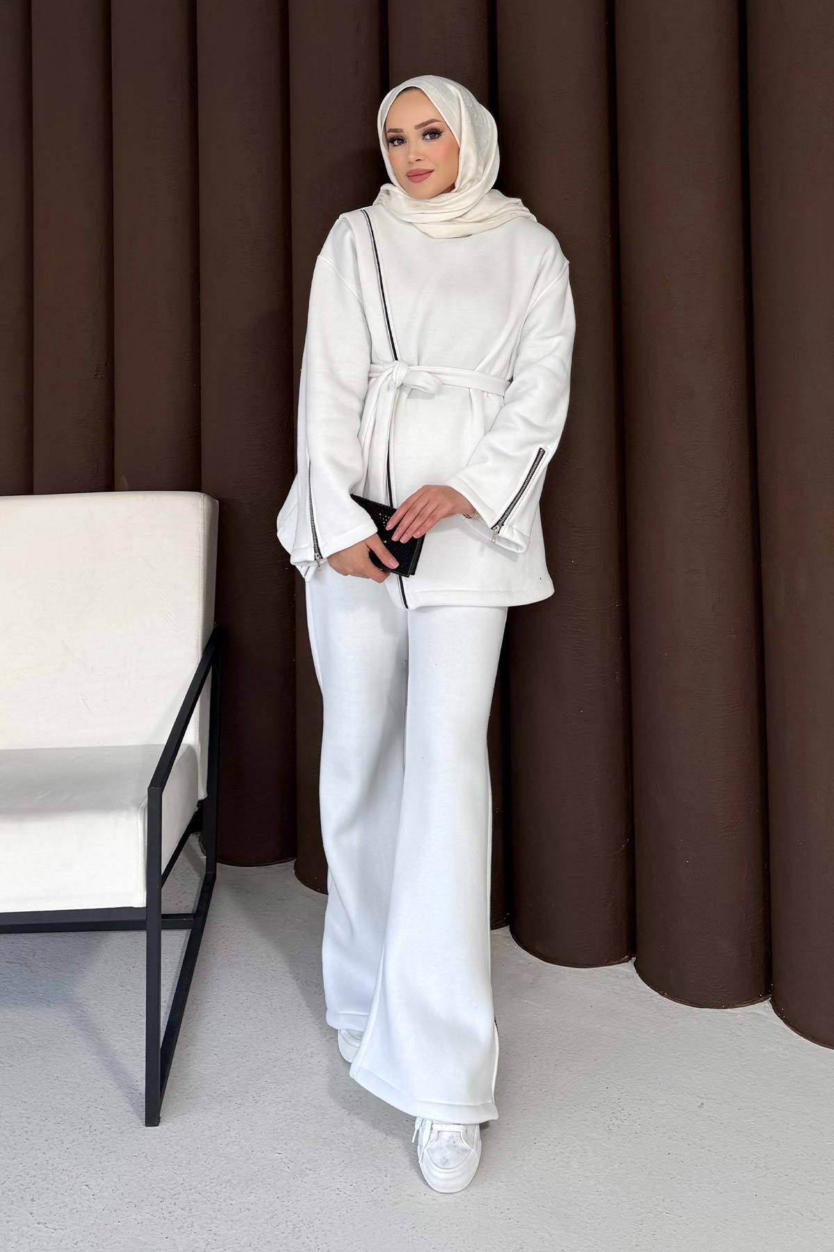 Fermuar Detaylı Üç İplik Takım 76-5504