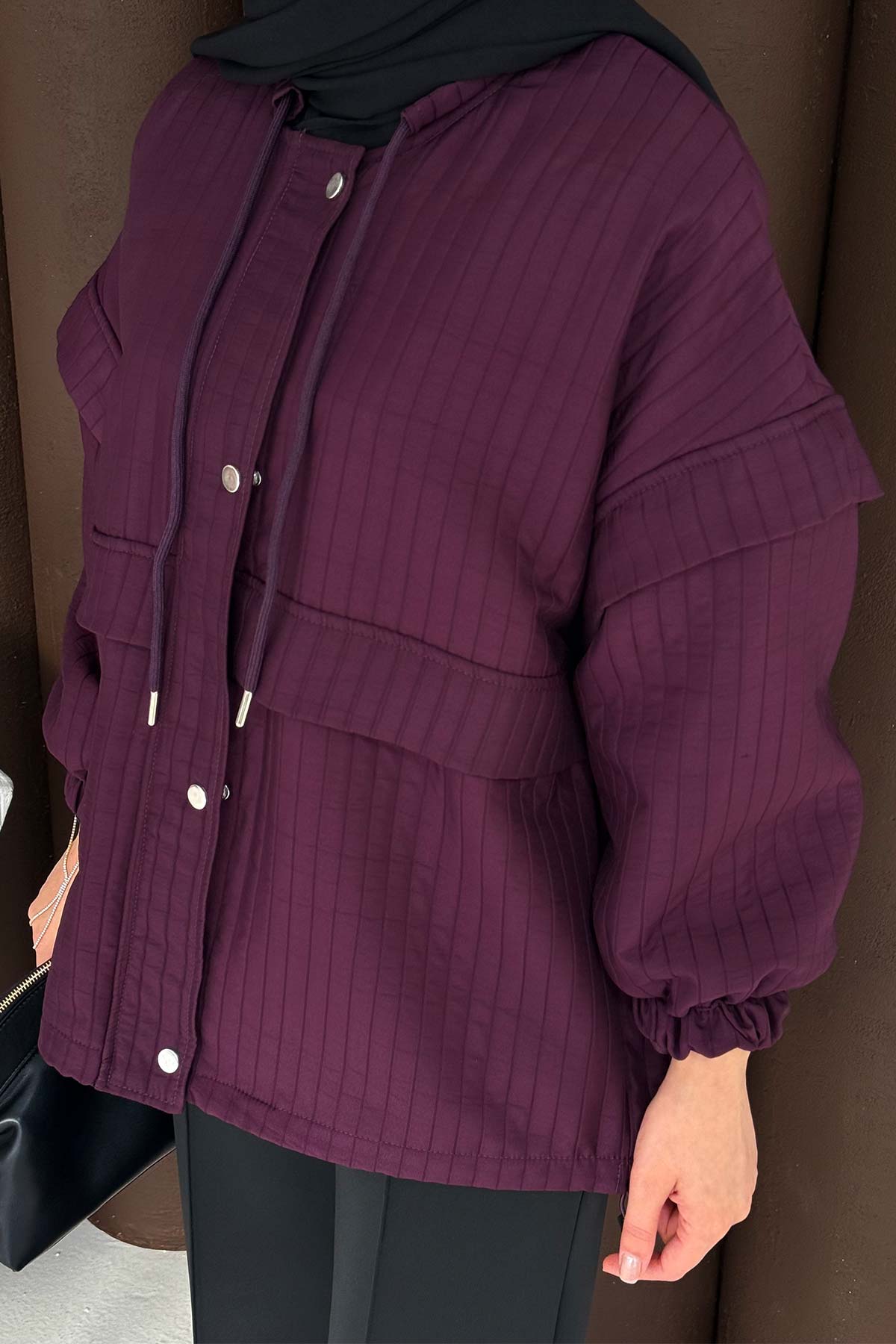 Kapitone Çıtçıtlı Ceket 32-3720