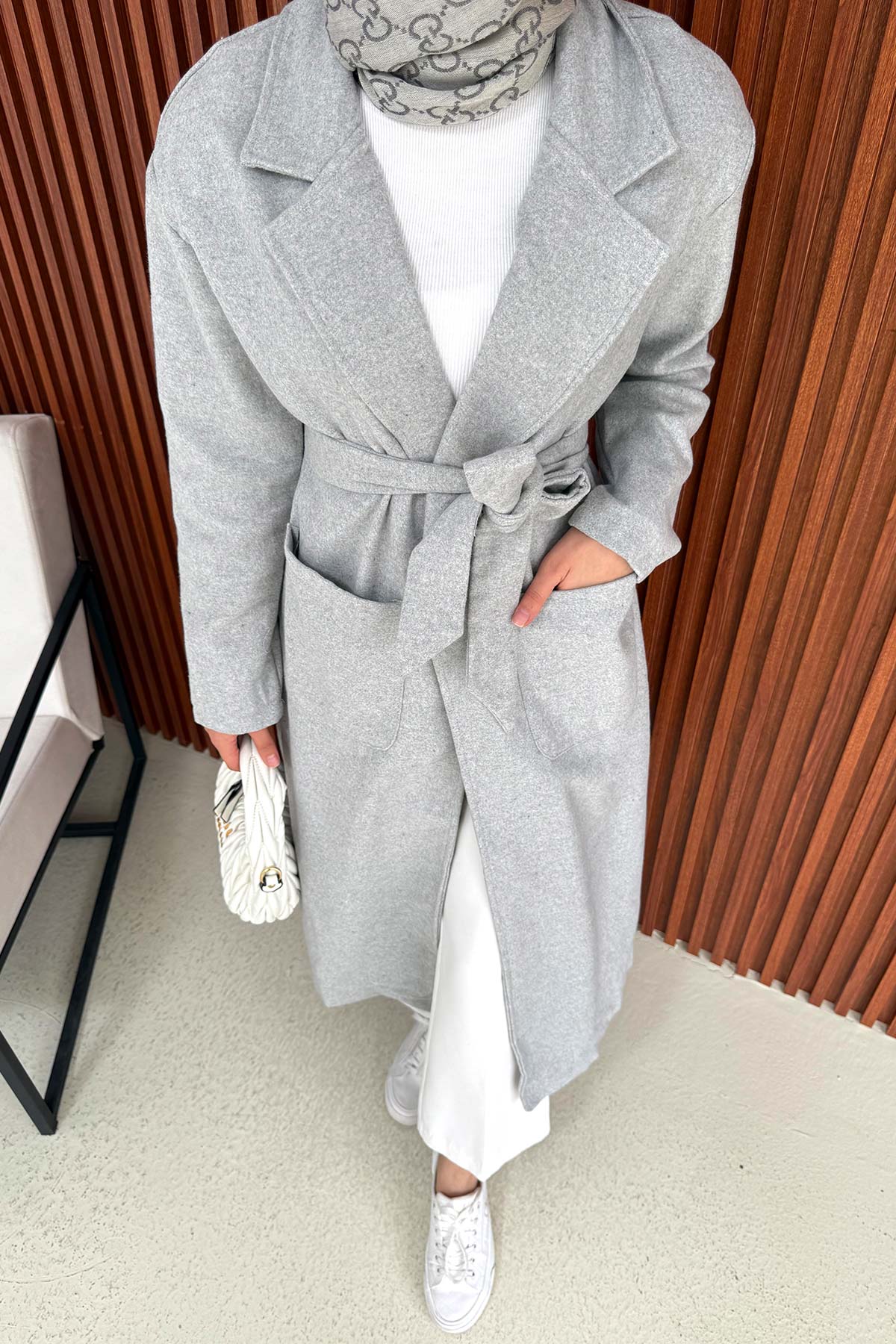 Kuşaklı İnce Kaşe Kaban 32-6500-2