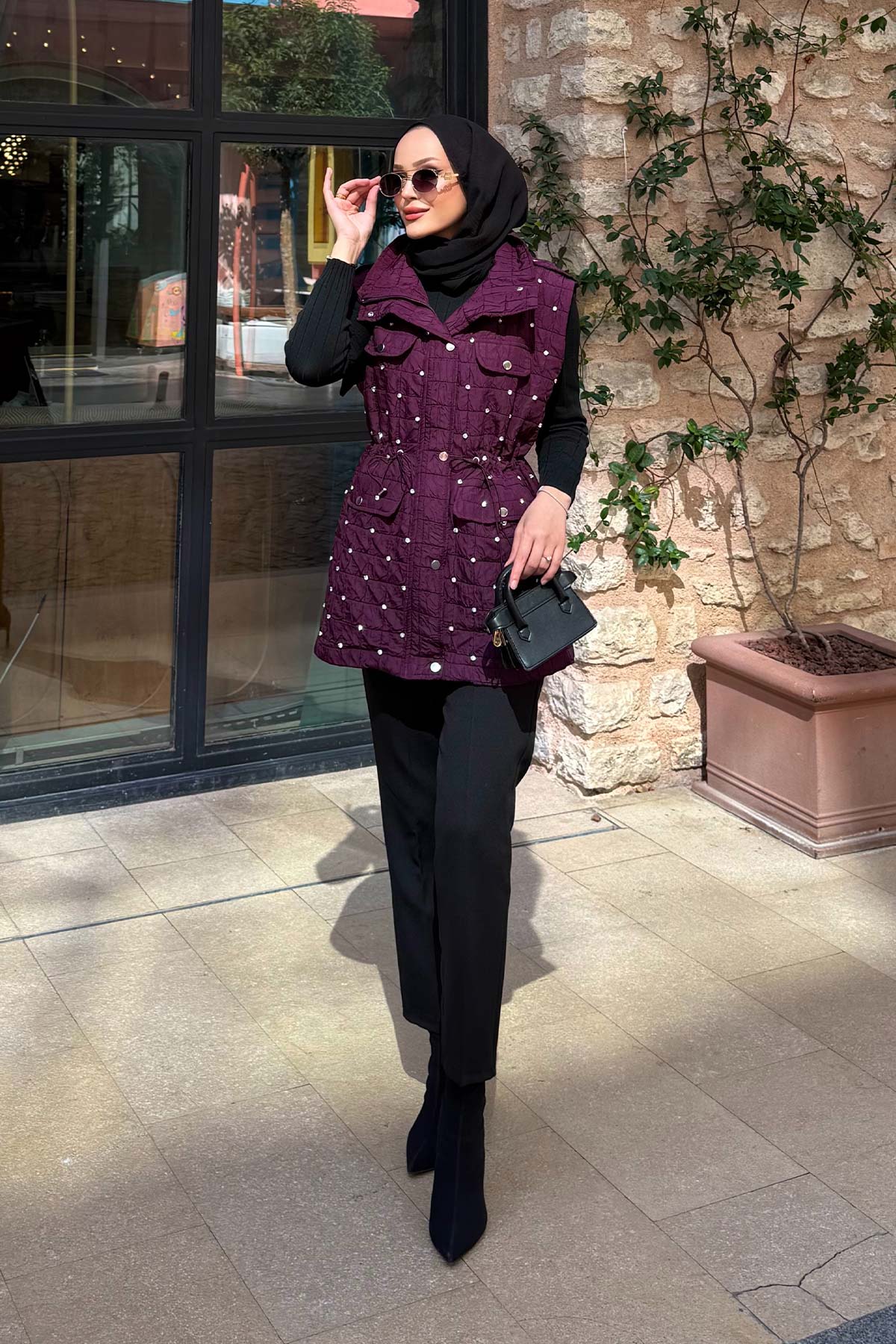 Taşlı Kapitone Yelek 32-2502