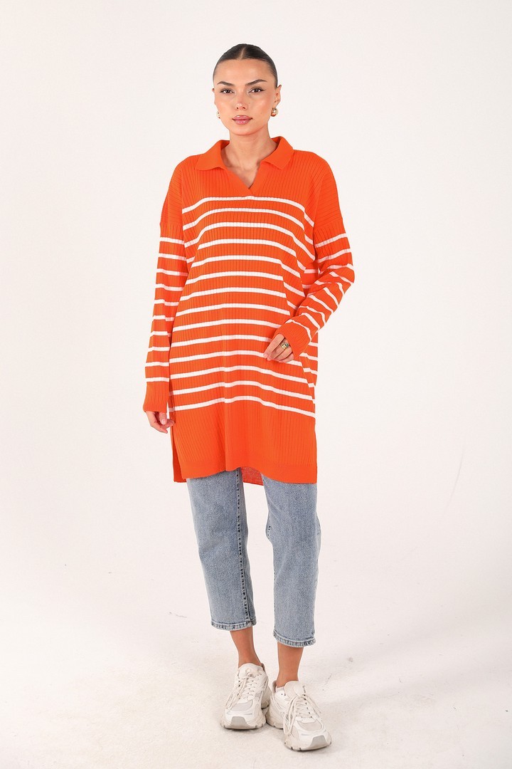 Çizgili Triko Tunik 70-24325