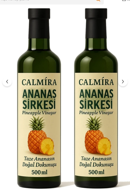 Calmira Ananas Sirkesi Doğal Fermantasyon Pineapple Vinegar 500 Ml X 2 Adet