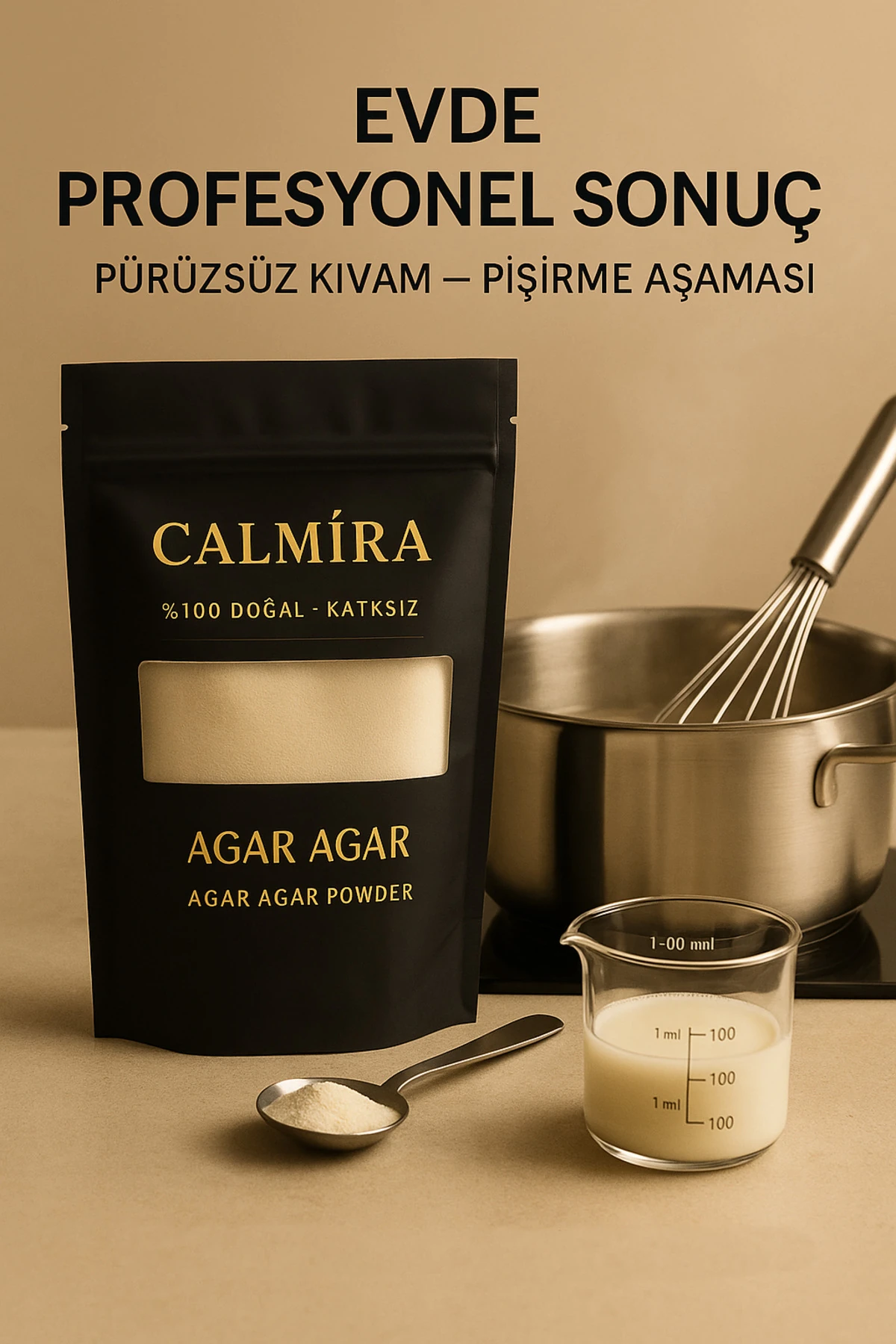 CALMİRA Agar Agar (900 Blom) 85gr Su Yosunu Özütü (BİTKİSEL JELATİN)