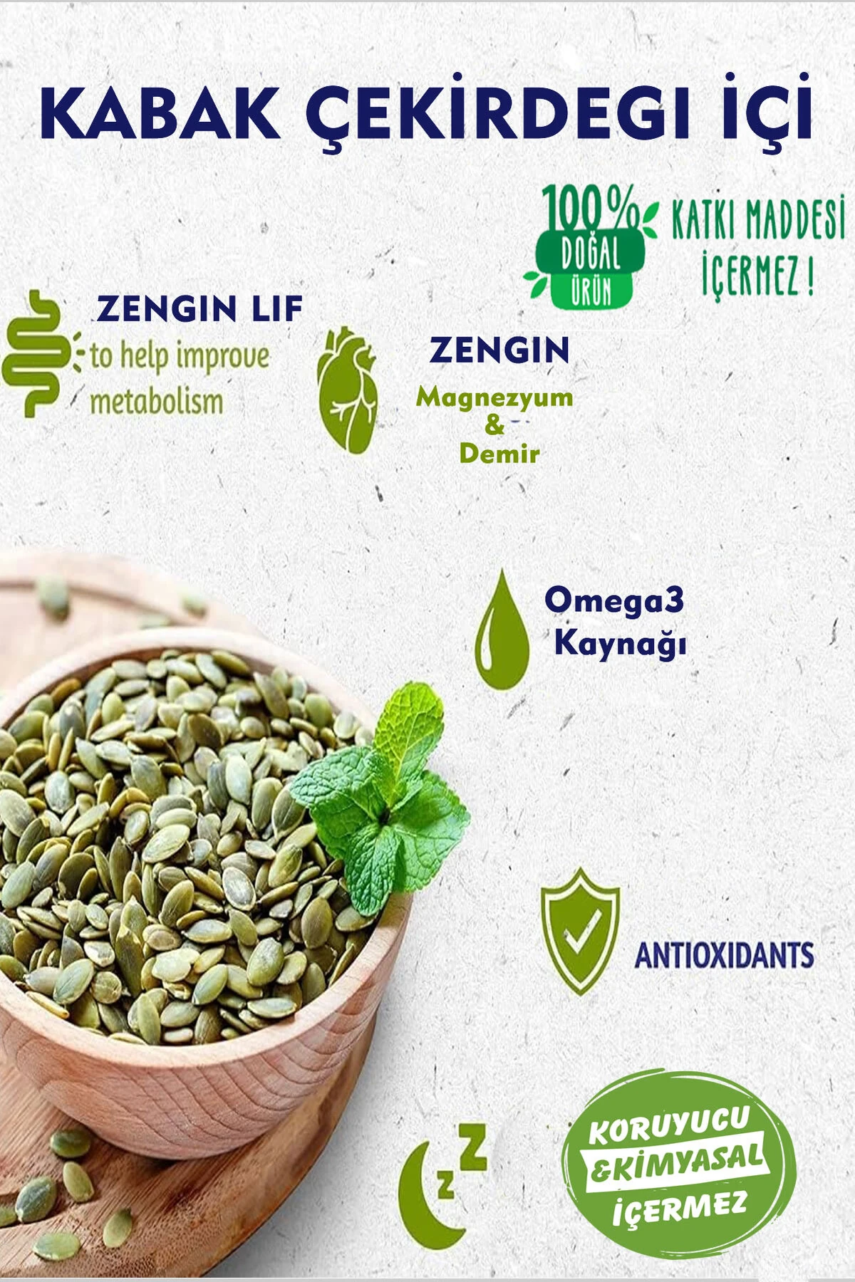 Tunalı Life Kabak Çekirdeği Içi Tuzsuz Kavrulmamış 500 Gr