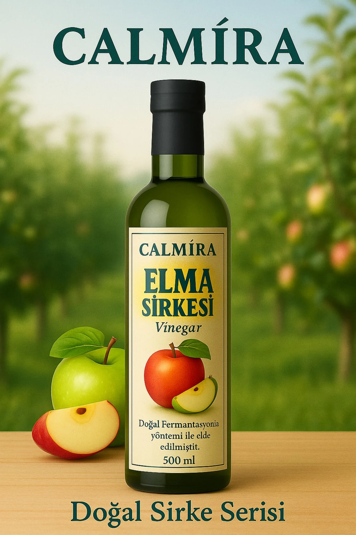 Elma Sirkesi 500 ml - Doğal Fermantasyon Apple Cider Vinegar - Dinlendirilmiş içimlik