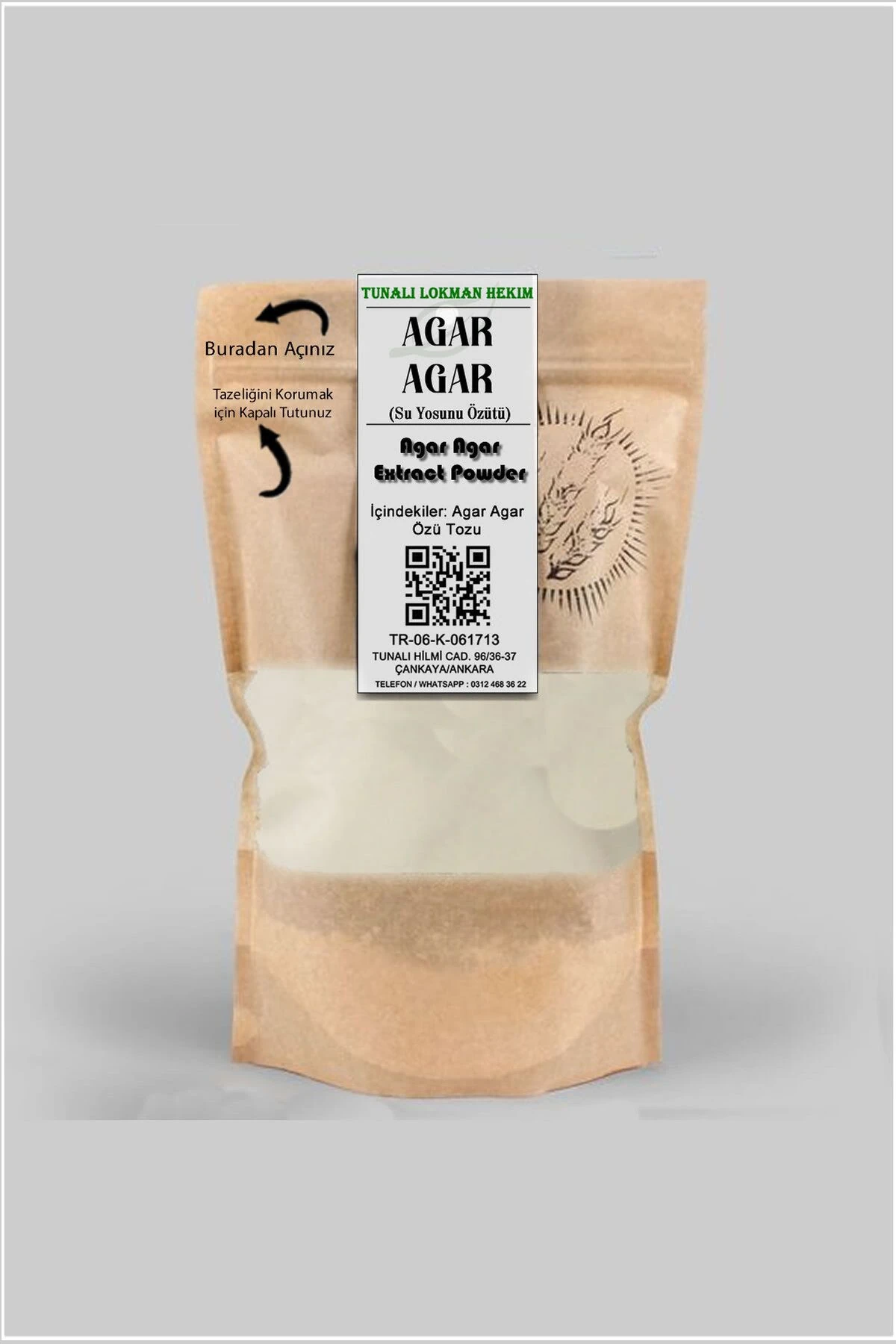 Tunalı 900 Blom Agar Agar 35gr Su Yosunu Özütü (BİTKİSEL JELATİN)