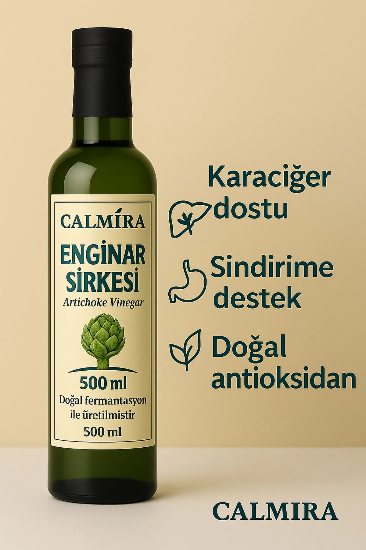 Enginar Sirkesi 500ml Doğal Fermantasyon (Natural Fermentation Artichoke Vinegar)