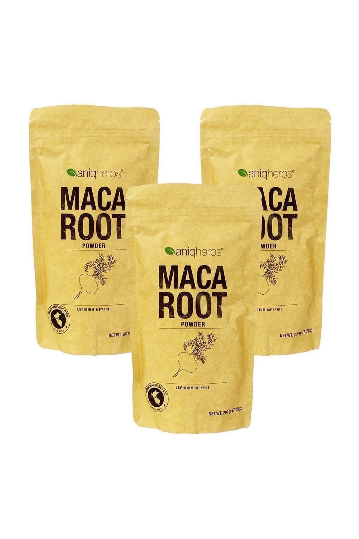 Aniqherbs Maca Kökü Tozu 200 gr Maca Root Powder 3 Adet