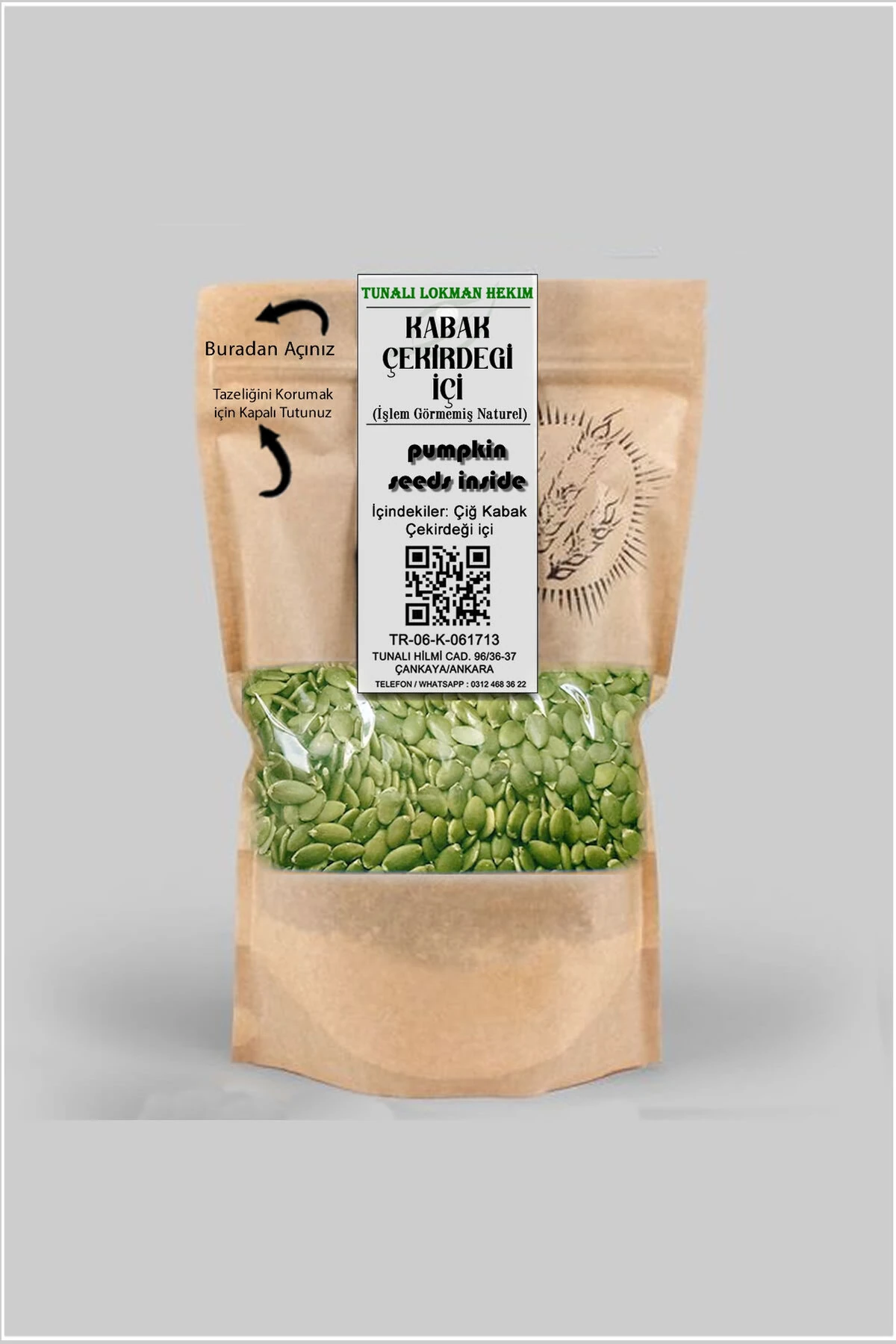 Tunalı Life Kabak Çekirdeği Içi Tuzsuz Kavrulmamış 500 Gr