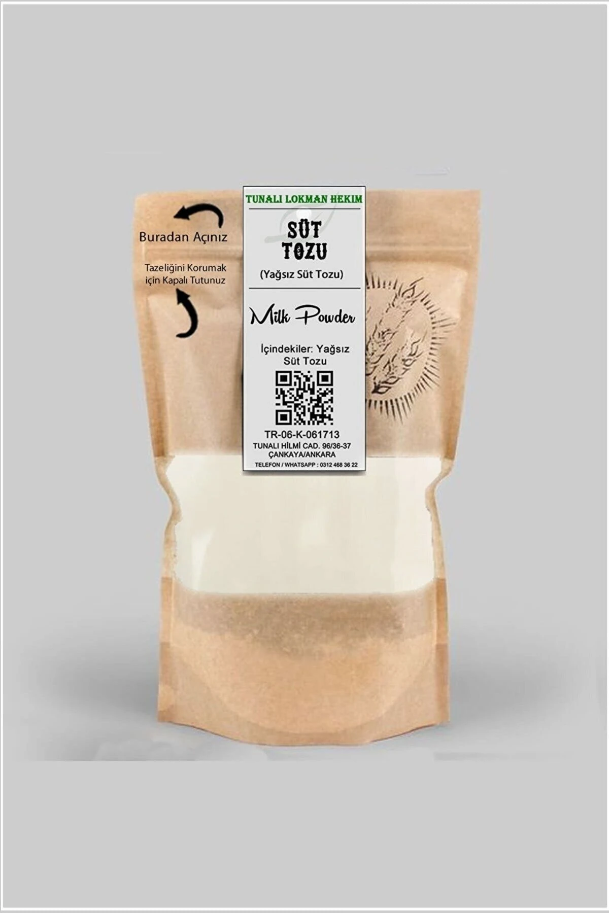 Tunalı Lokman Hekim Yağsız Süt Tozu 50 gr