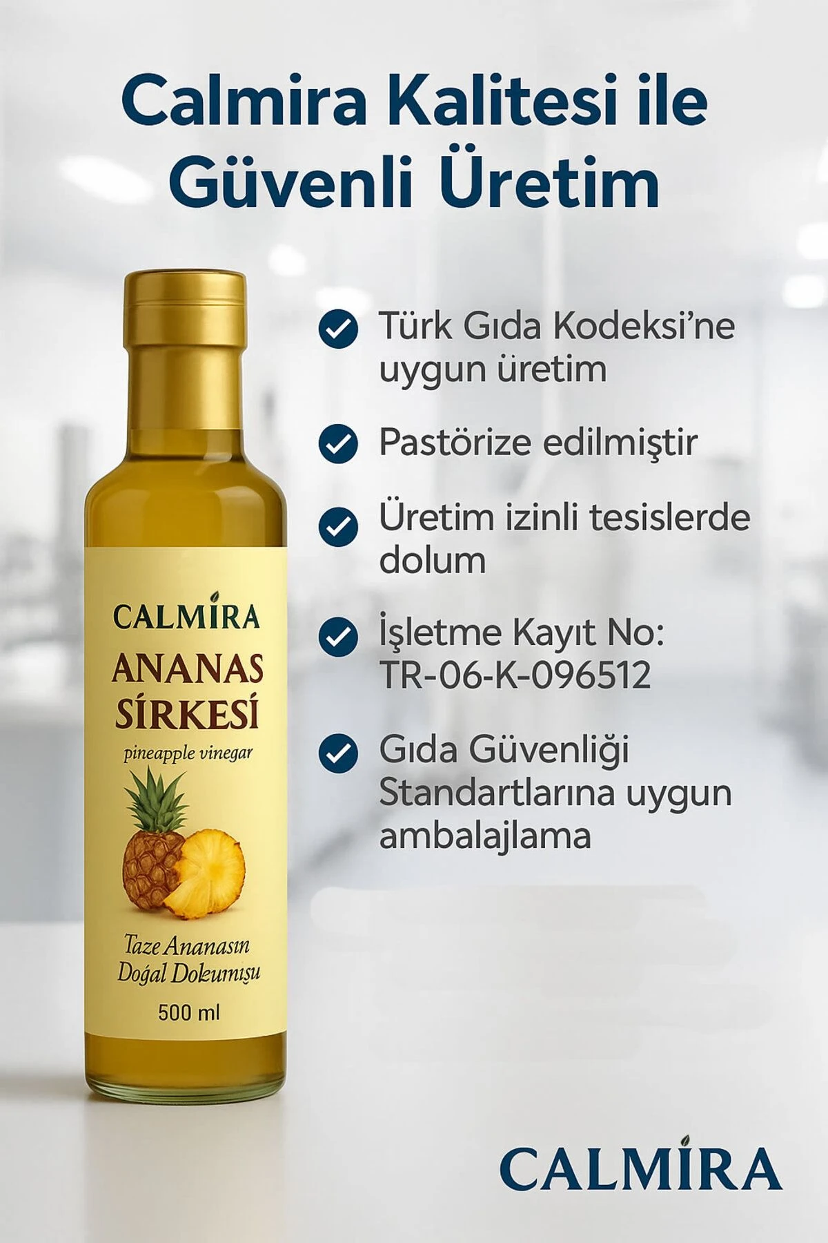 Calmira Ananas Sirkesi Doğal Fermantasyon Pineapple Vinegar 500 Ml X 2 Adet