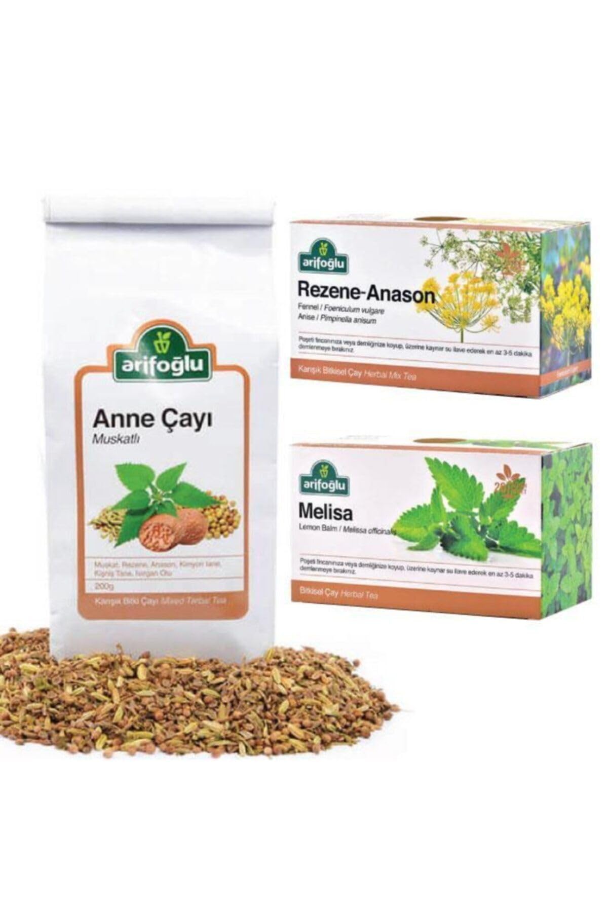 Arifoğlu Anne Çayı 200G + Rezene Anason Süzen 20Li + Melisa Süzen 20Li Paket0443
