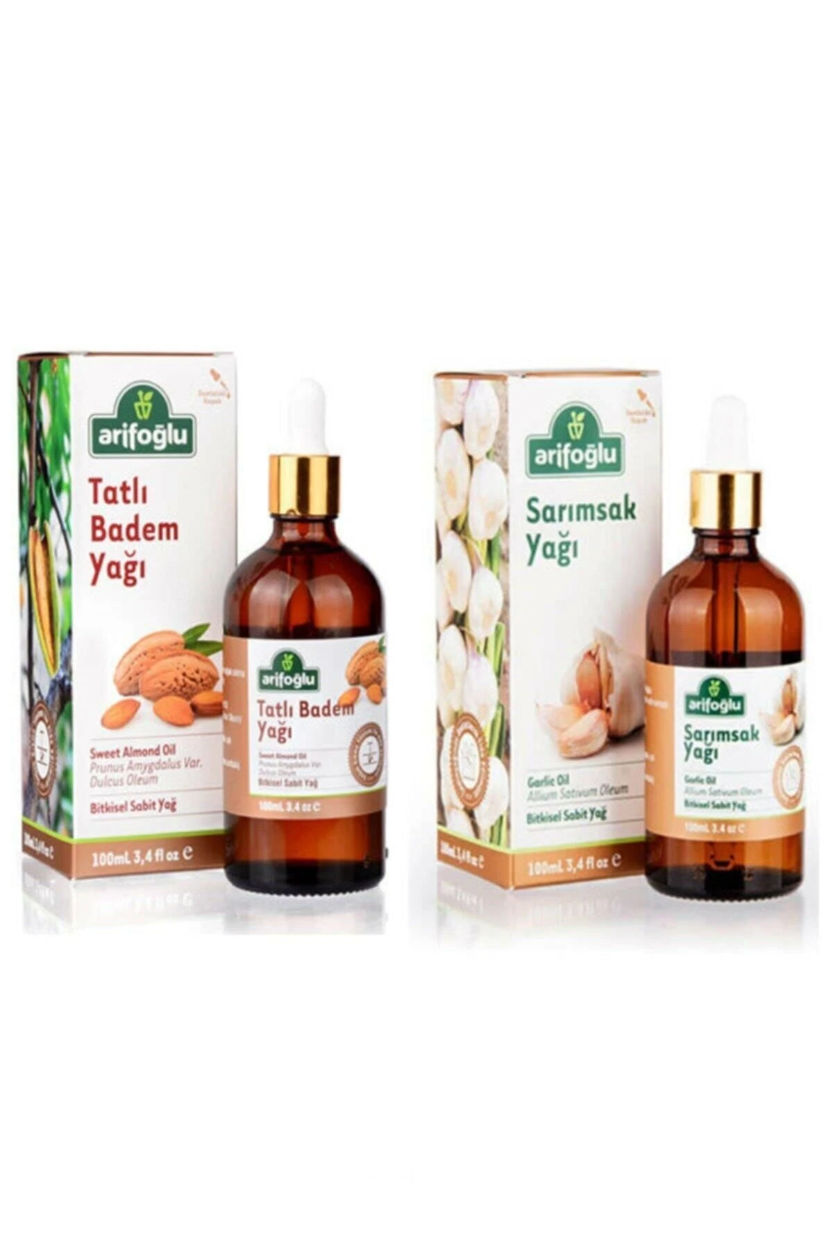Arifoğlu 2 Li Set Tatlı Badem Yağı 100 Ml-sarımsak Yağı 100 Ml.