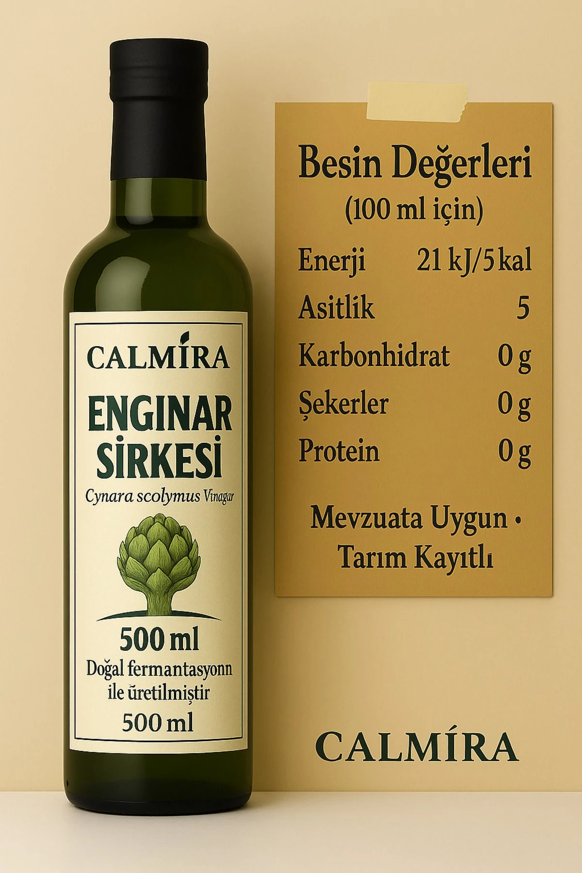 Enginar Sirkesi 500ml Doğal Fermantasyon (Natural Fermentation Artichoke Vinegar)