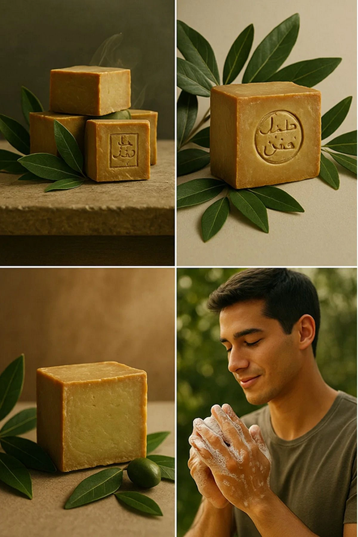 Halep Sabunu 10 Adet Kalıp 125-180 gr Arap Sabunu - Defne Garlı