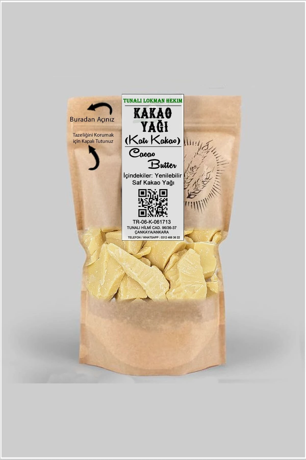 Katı Kakao Yağı Yenilebilir Saf 50 gr