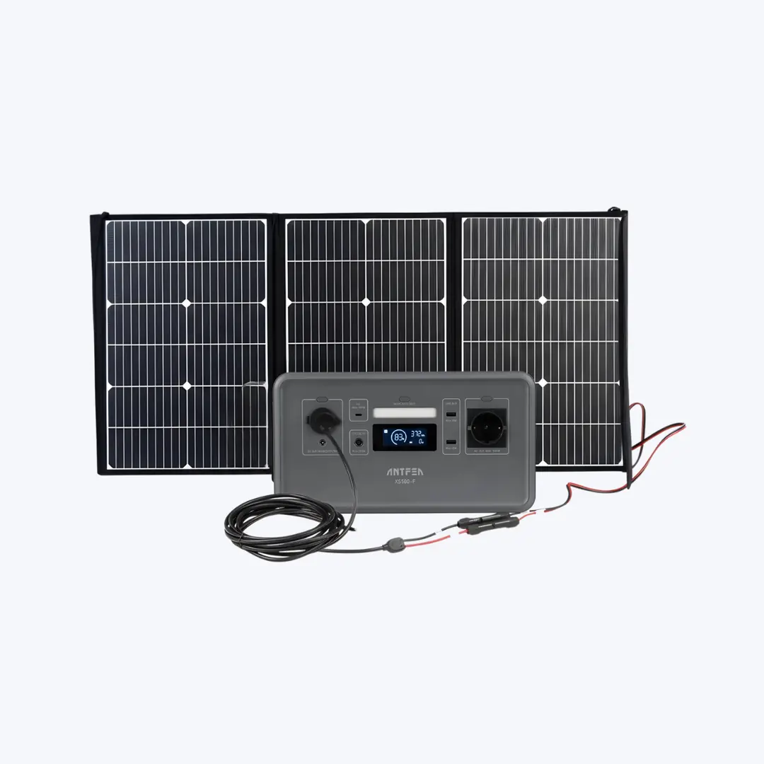 ANTFEA XS500F Taşınabilir Güç Sistemi 100W Taşınabilir Güneş Paneli ve Multi Dönüşüm Kablosu