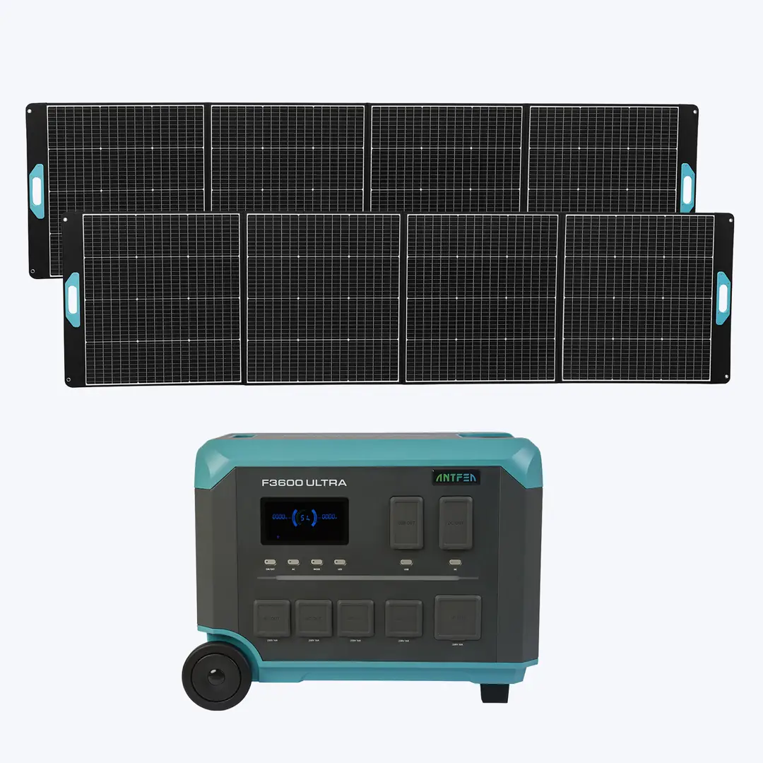 Antfea F3600 Ultra Taşınabilir Güç Kaynağı 2 adet 400W Taşınabilir Güneş Paneli 3.6 kW 3 kWh 800 W