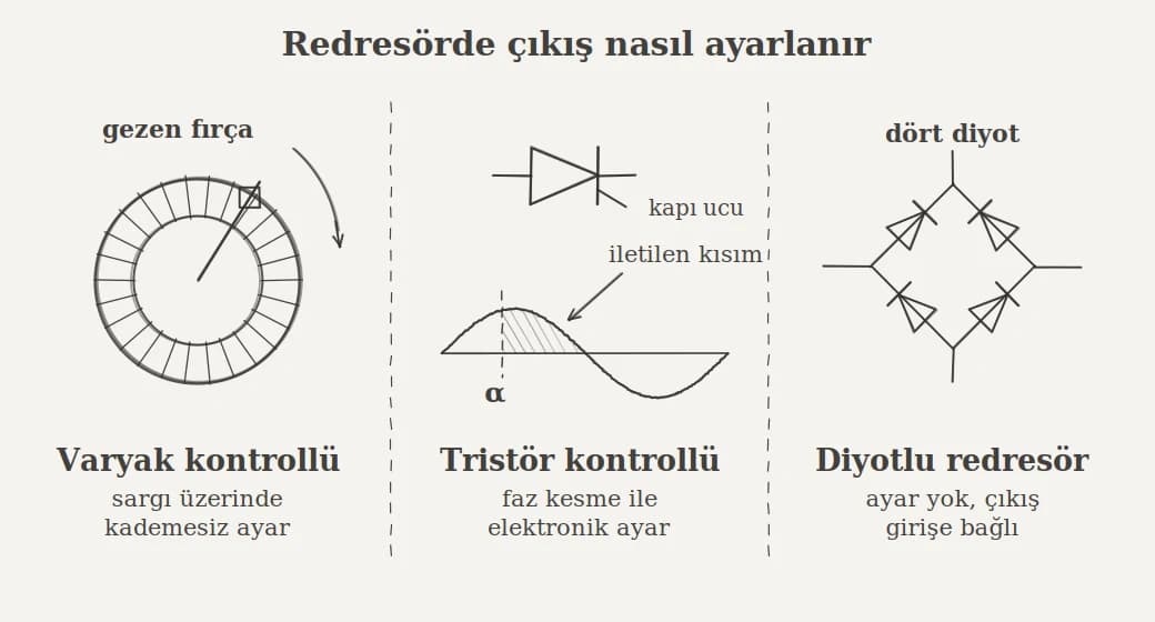 Redresörde çıkış nasıl ayarlanır?