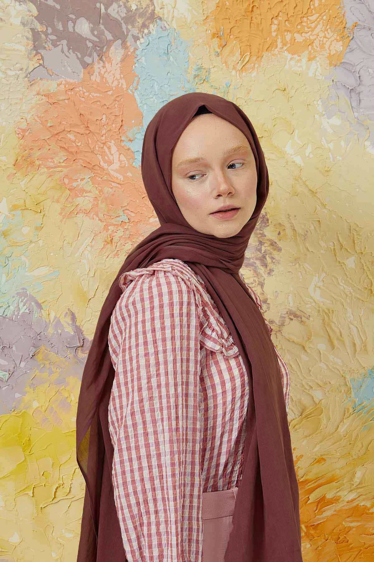Cotton Voil Hijab Burgundy
