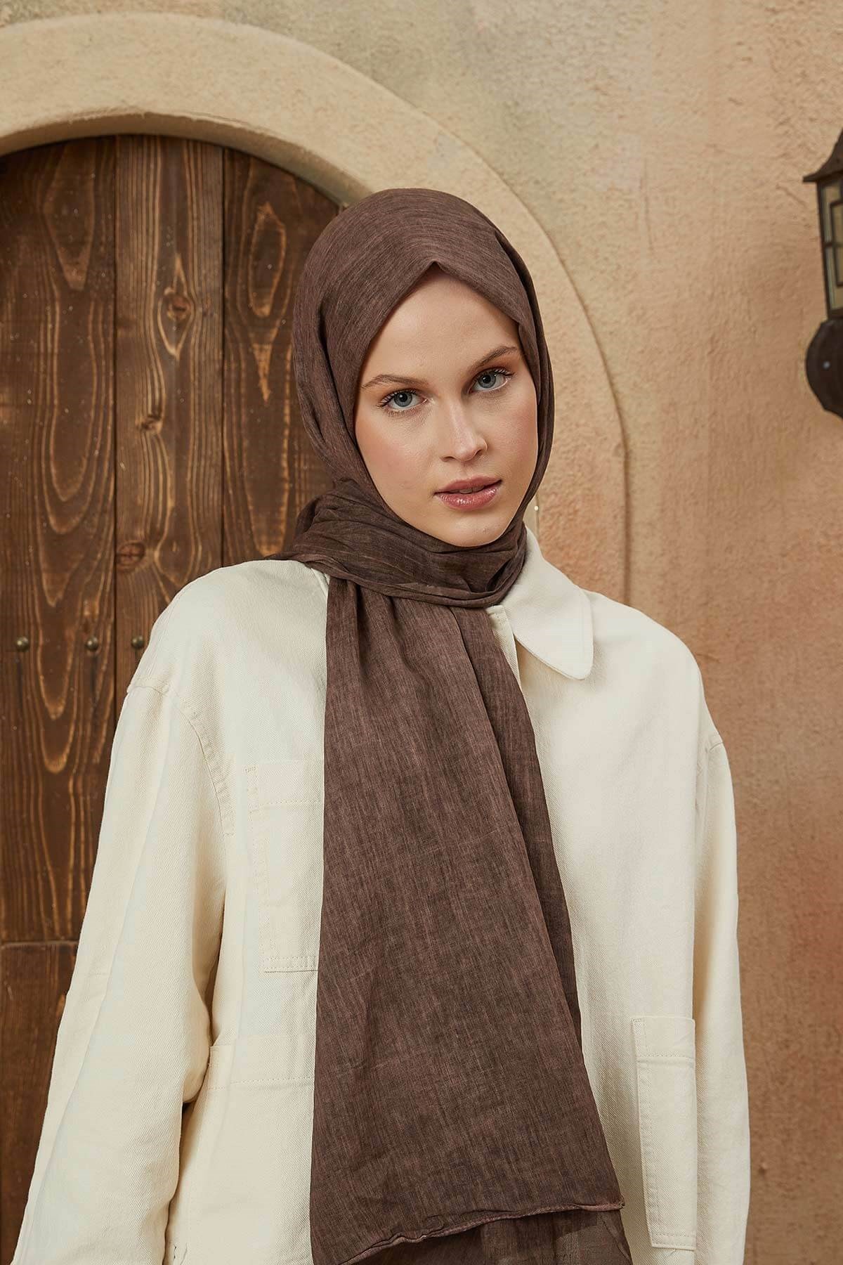 Ground Cotton Hijab Brown