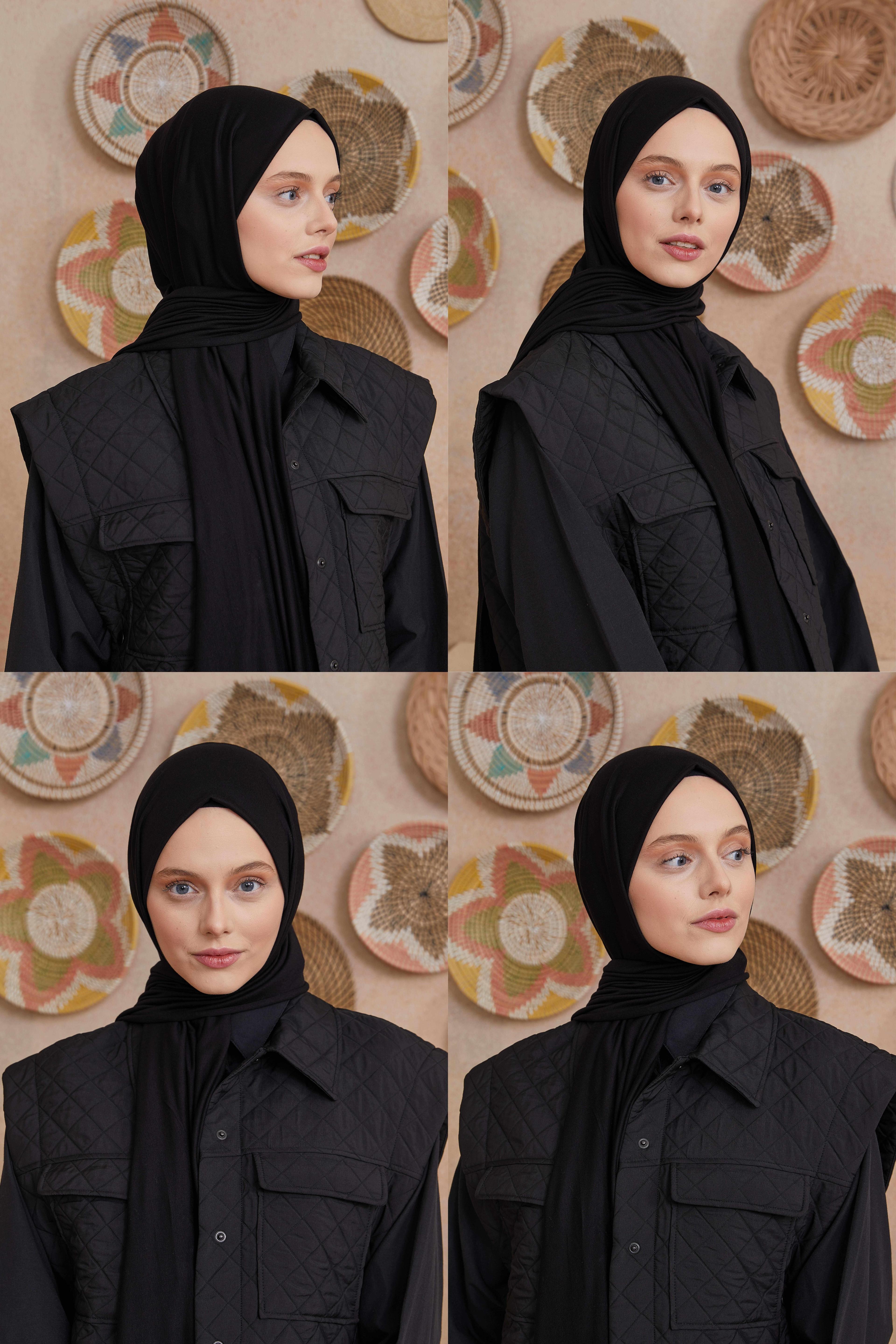 Premium Jersey Hijab Black
