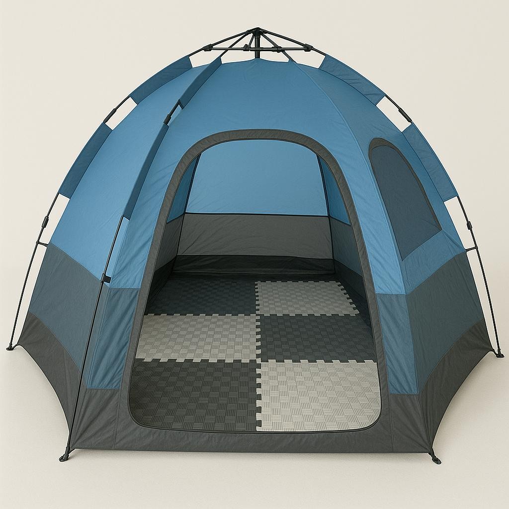 KAMP ÇADIR MATI KEÇE 20MM 50X50 - SİYAH-GRİ