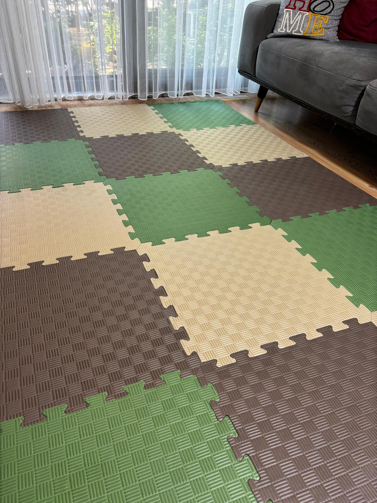 tatami zemin minderi 13mm 50x50 (15 adet fiyatıdır)-(3 eşit renk gönderilecektir) - acı kahve-haki yeşili-bej