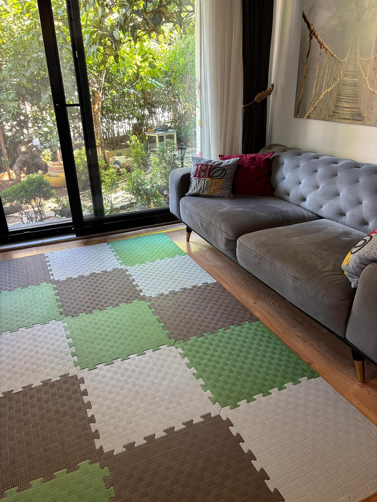 tatami zemin minderi 13mm 50x50 (15 adet fiyatıdır)-(3 eşit renk gönderilecektir) - acı kahve-haki yeşili-beyaz