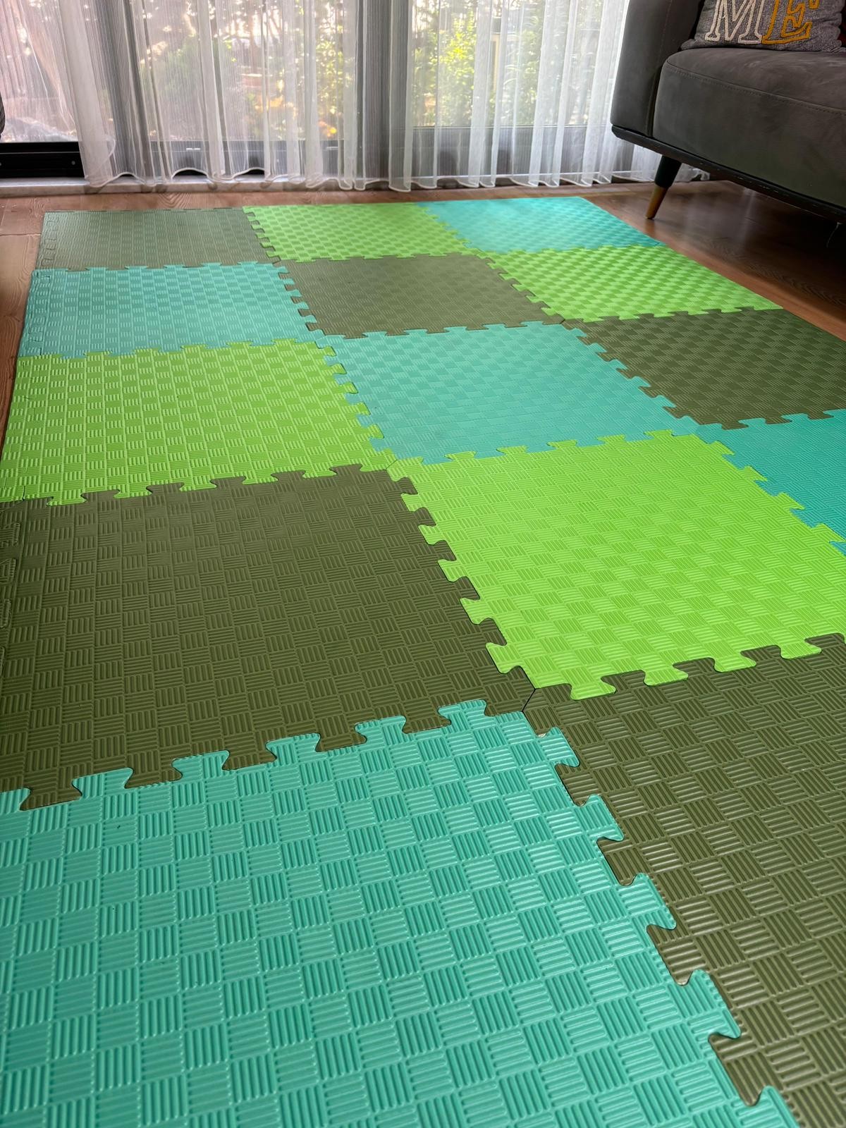 tatami zemin minderi 13mm 50x50 (15 adet fiyatıdır)-(3 eşit renk gönderilecektir) - haki yeşili-su yeşili-fıstık yeşili