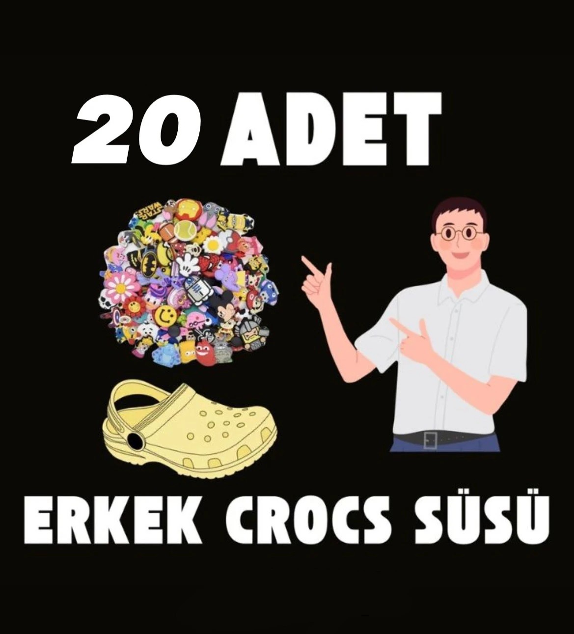Jibitz - Erkek 20 Adet