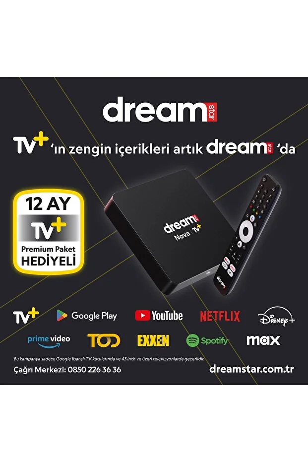 Nova | TV+ (12 AY TV+ PREMİUM ÜYELİK HEDİYELİ) 4K Lisansli Android TV Box | 32GB Hafıza