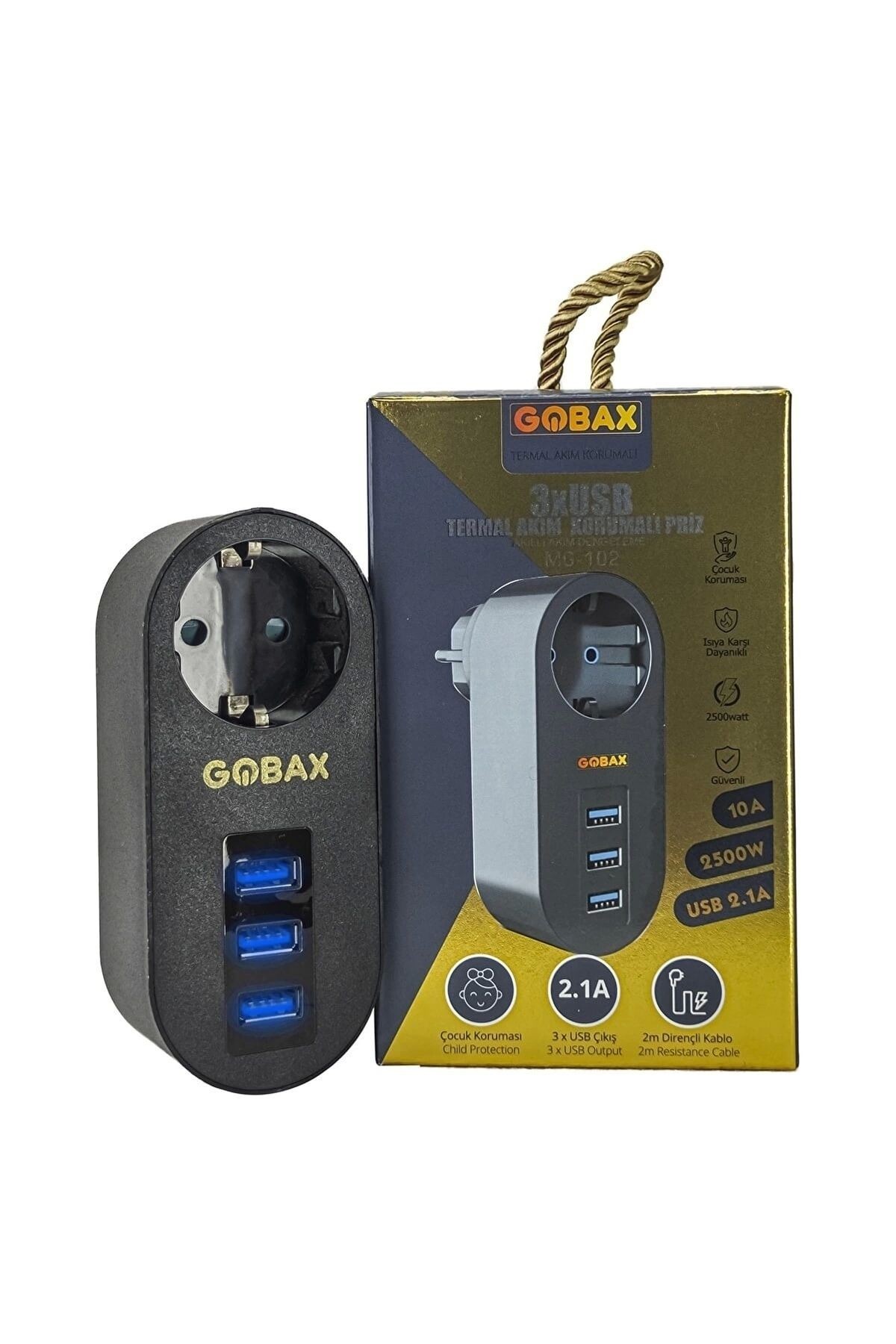 Termal Akım Korumalı Akıllı Priz 2xusb 1xtype-c Li, Çocuk Korumalı, Led Işıklı, Yüksek Isıya Dayanık