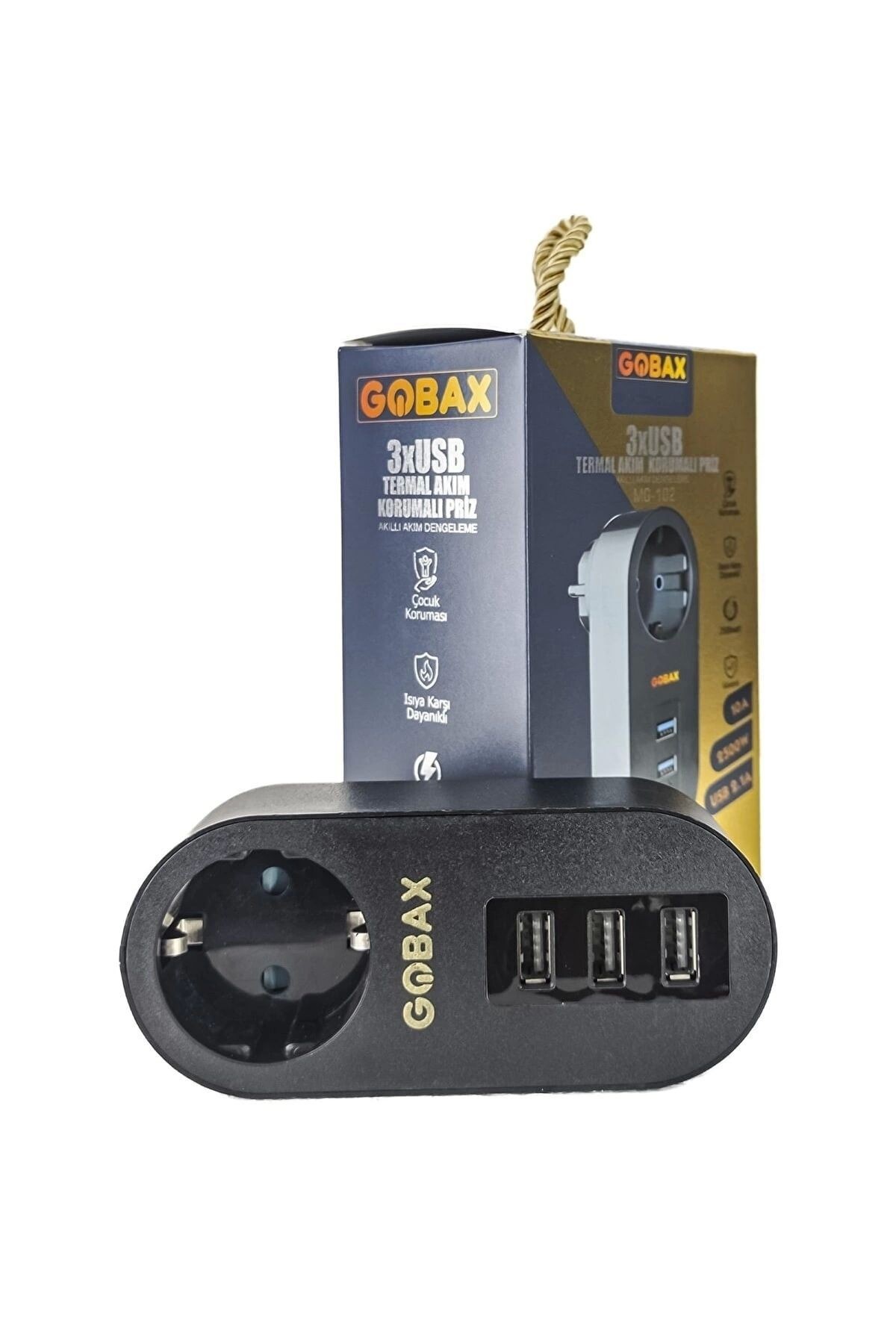 Termal Akım Korumalı Akıllı Priz 2xusb 1xtype-c Li, Çocuk Korumalı, Led Işıklı, Yüksek Isıya Dayanık