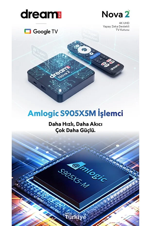 Dreamstar Nova 2 | Android 14 | Yapay Zeka |12 AY TV+ PREMİUM ÜYELİK HEDİYELİ | 4K Lisansli Android TV Box |