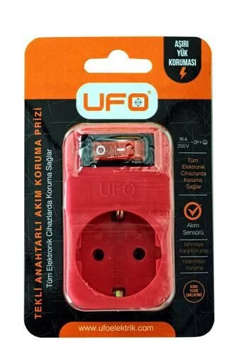 UFO TEKLİ AKIM KORUMALI PRİZ FUŞYA
