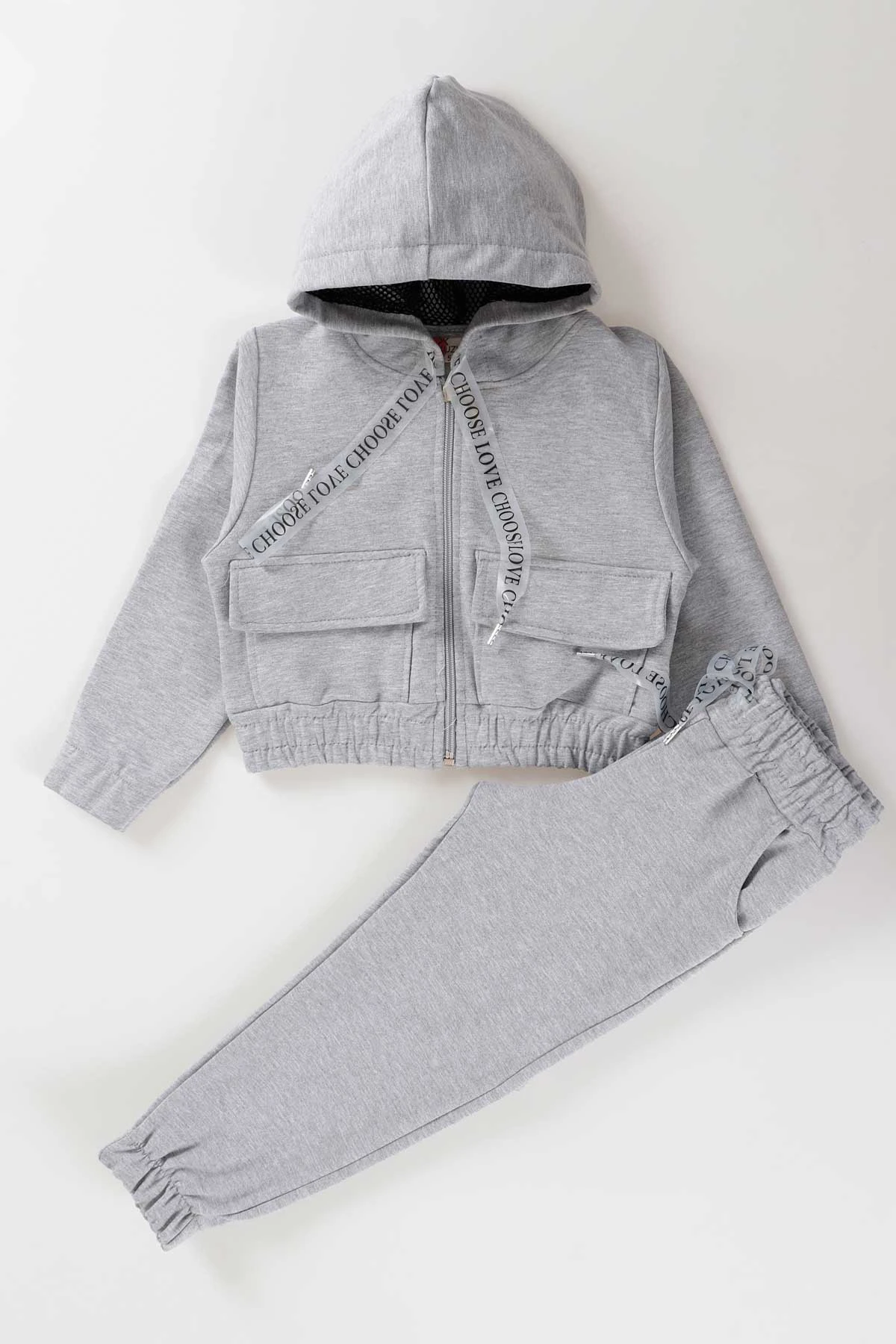 Kız Çocuk Cepli Eşofman Takımı