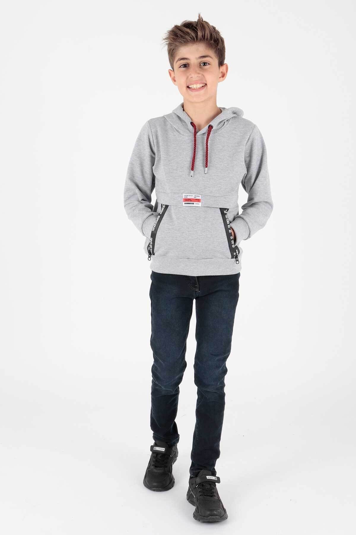 Ahenk Kids Erkek Fermuarlı Kapüşonlu Sweat AK15217