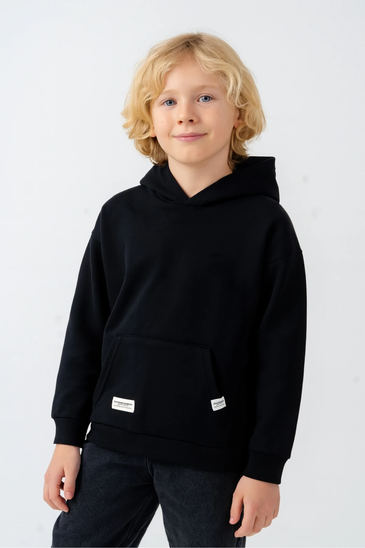 Erkek Çocuk Basic Kalın 3 İplik Kışlık Okul Sweat Ak5315 - Siyah