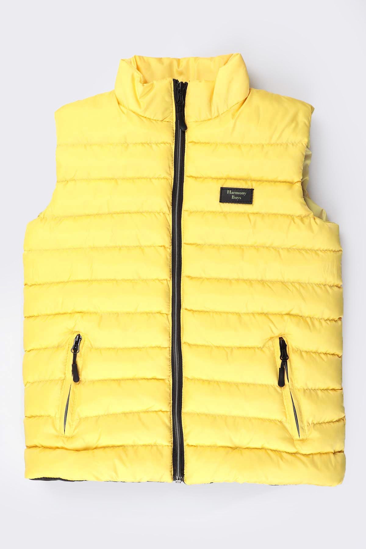 Erkek Çocuk Kapüşonsuz Moda Trendi Şişme Yelek Ak215354