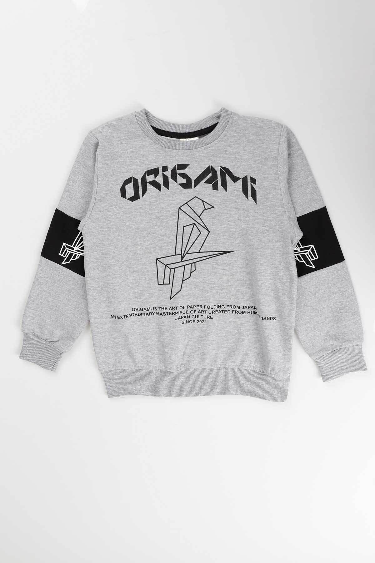 Ahenk Kids Origami Baskılı Erkek Sweat AK15160