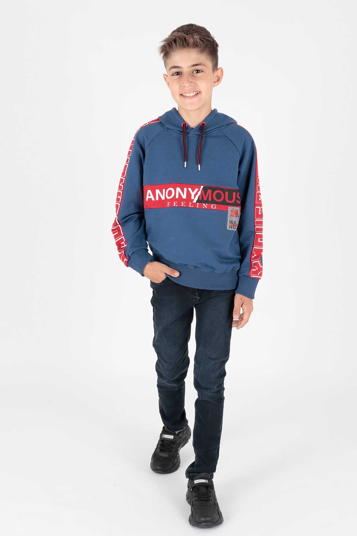 Ahenk Kids Erkek Çocuk Anonymous Baskılı Sweatshirt AK15177