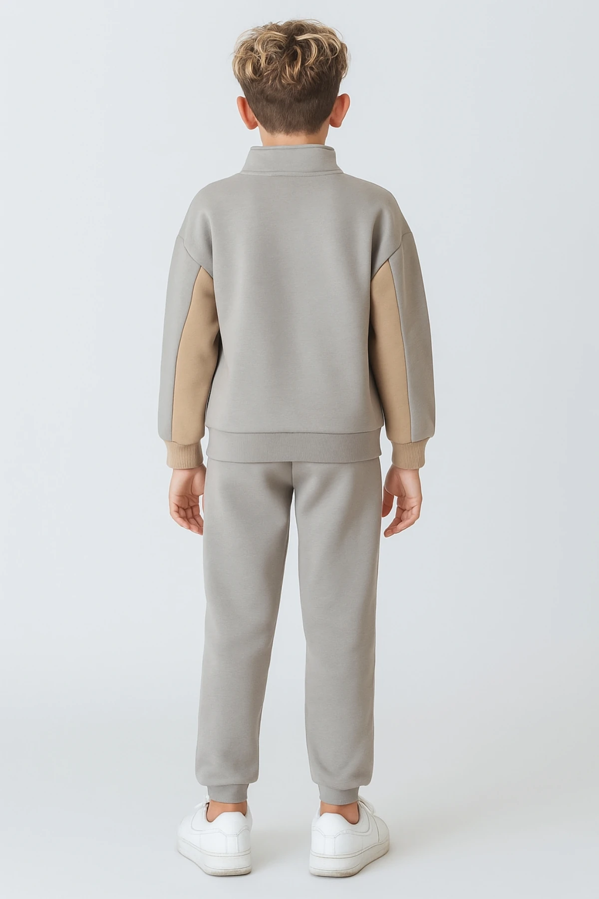 Erkek Çocuk Brooklyn Stay Strong Baskılı 3 İplik Kalın Kışlık Eşofman Takımı Ak4225